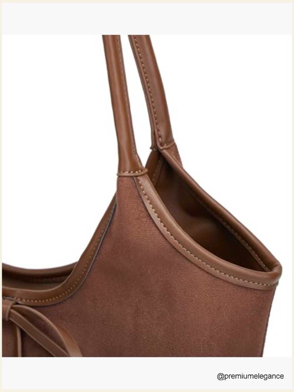 Vintage French Bow Tote Bag Large Capacity Hobo Shoulder Bag Satchel Purse - Picture 6 of 7